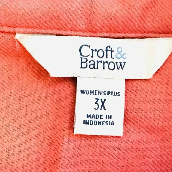 NWT CROFT & BARROW Women Short Sleeve Pullover Collared Draw String Dress Sz 3X - Picture 13 of 15